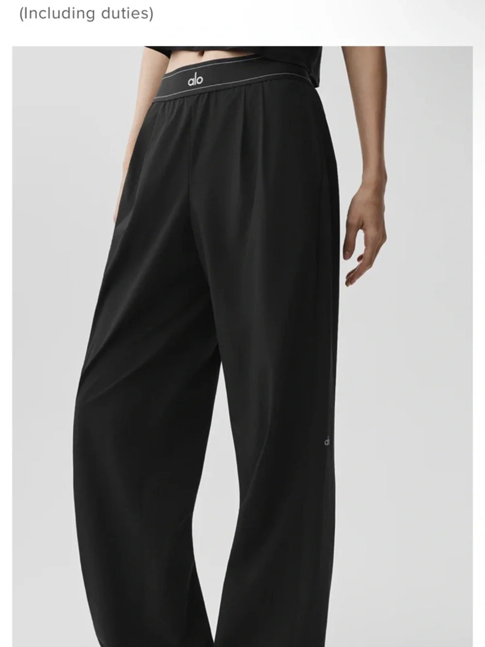 ALO Yoga Women’s Black Wide-Leg Lounge Pants suit up trouser - Picture 2 of 7